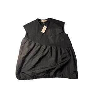 Ppino Size XS Black Sleeveless Leisure Active Wear Casual Top NWT Asymmetrical